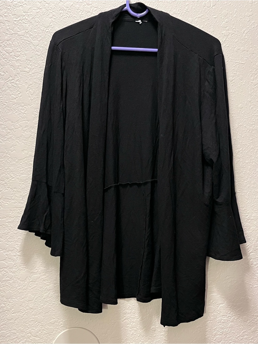Source Unknown Black Open-Front Women's Cardigan